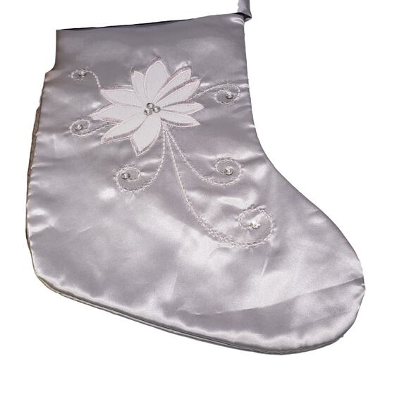 Metallic Christmas Stockings Gold Silver Sage Green Vintage Christmas Stocking - Picture 4 of 13